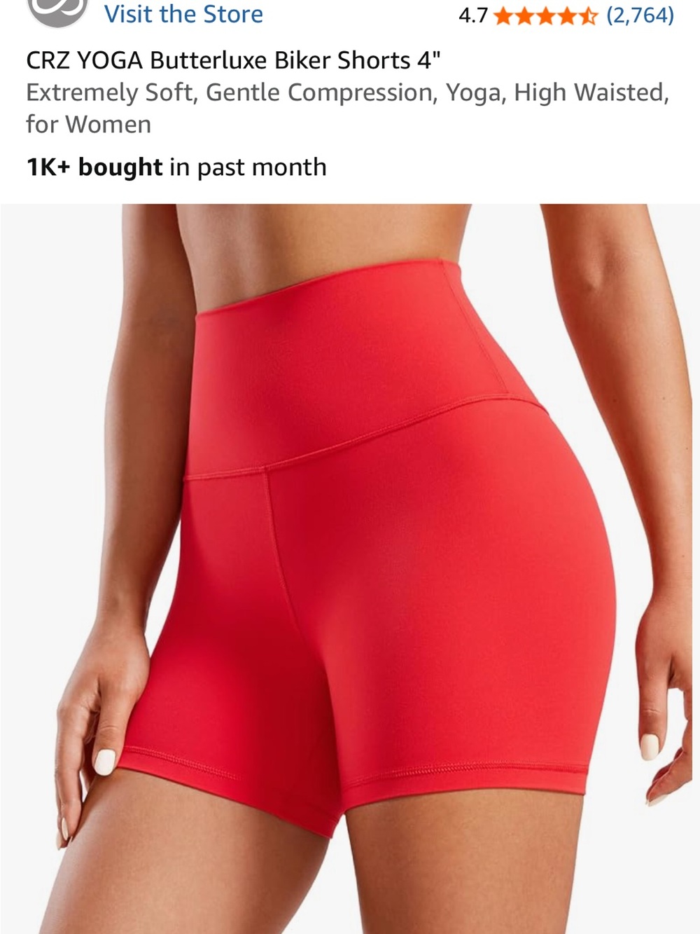CRZ Yoga Red Strappy Sports Bra & Biker Short Set - Picture 4 of 5